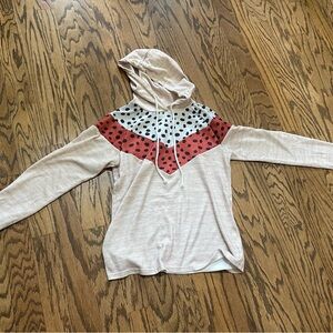 Stylish Beige and Red Women's Hoodie